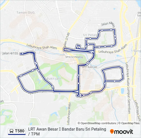 Bus T580 Route